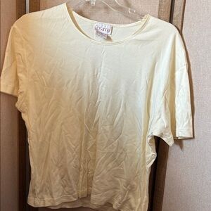 Rosanna Light Yellow Short Sleeve Top large